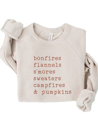 Women's Bonfires Flannels S'mores Bella Crew Sweatshirt