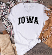 IOWA V-Neck Boutique Style Tee