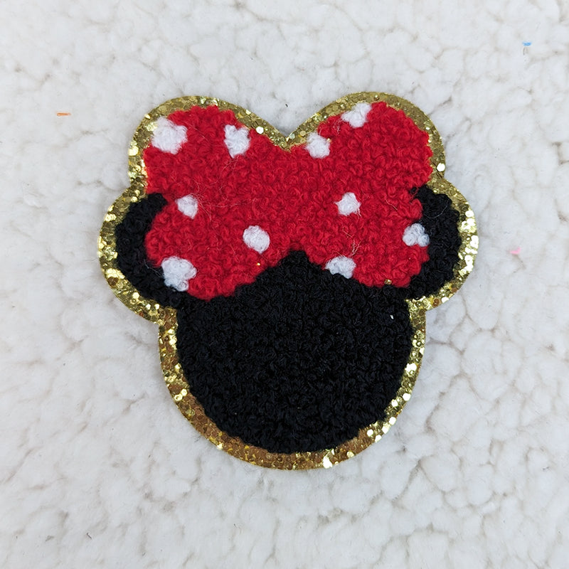 Trendy Transfers - Mouse BOW Glitter Chenille HAT/POCKET Patch