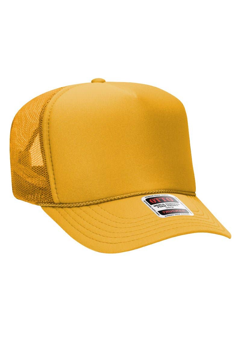 Classic Foam Front Trucker Hat: Gold