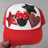 Trendy Transfers - Mouse BOW Glitter Chenille HAT/POCKET Patch