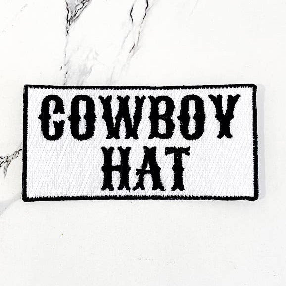 Black and White Cowboy Hat Trucker Hat Patch