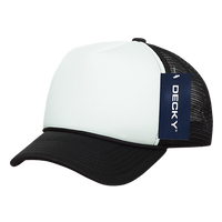 Youth Trucker Foam Hat: Black-White