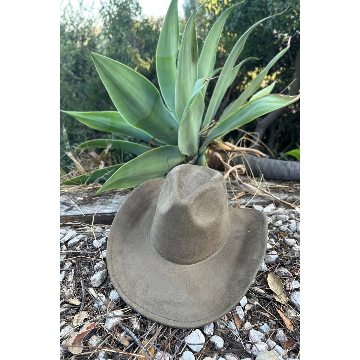 Queens INC - Fashion Vegan suede cowboy hat : STONE / ONE SIZE