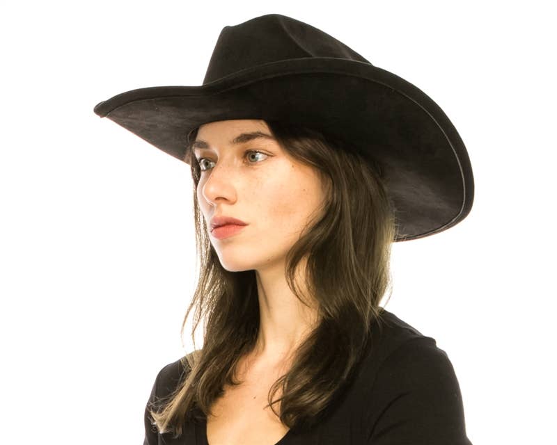 DNMC - Cattleman Cowboy-Cowgirl Hat - Vegan Suede - 12+ Colors!: Teal