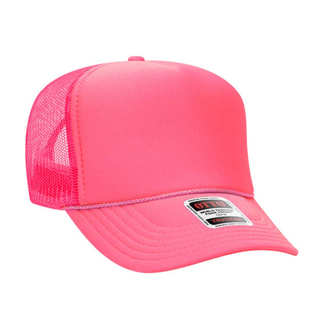 Classic Foam Front Trucker Hat: Neon Pink