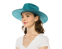 DNMC - Stiff Brim Rancher Hat - Premium Vegan Suede: Teal