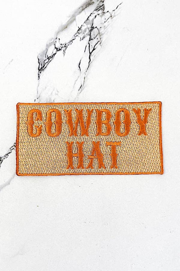Orange Cowboy Hat Patch