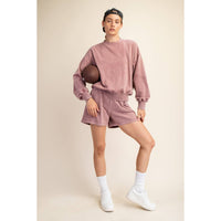 Rae Mode Mineral Washed French Terry Short Set: Mocha