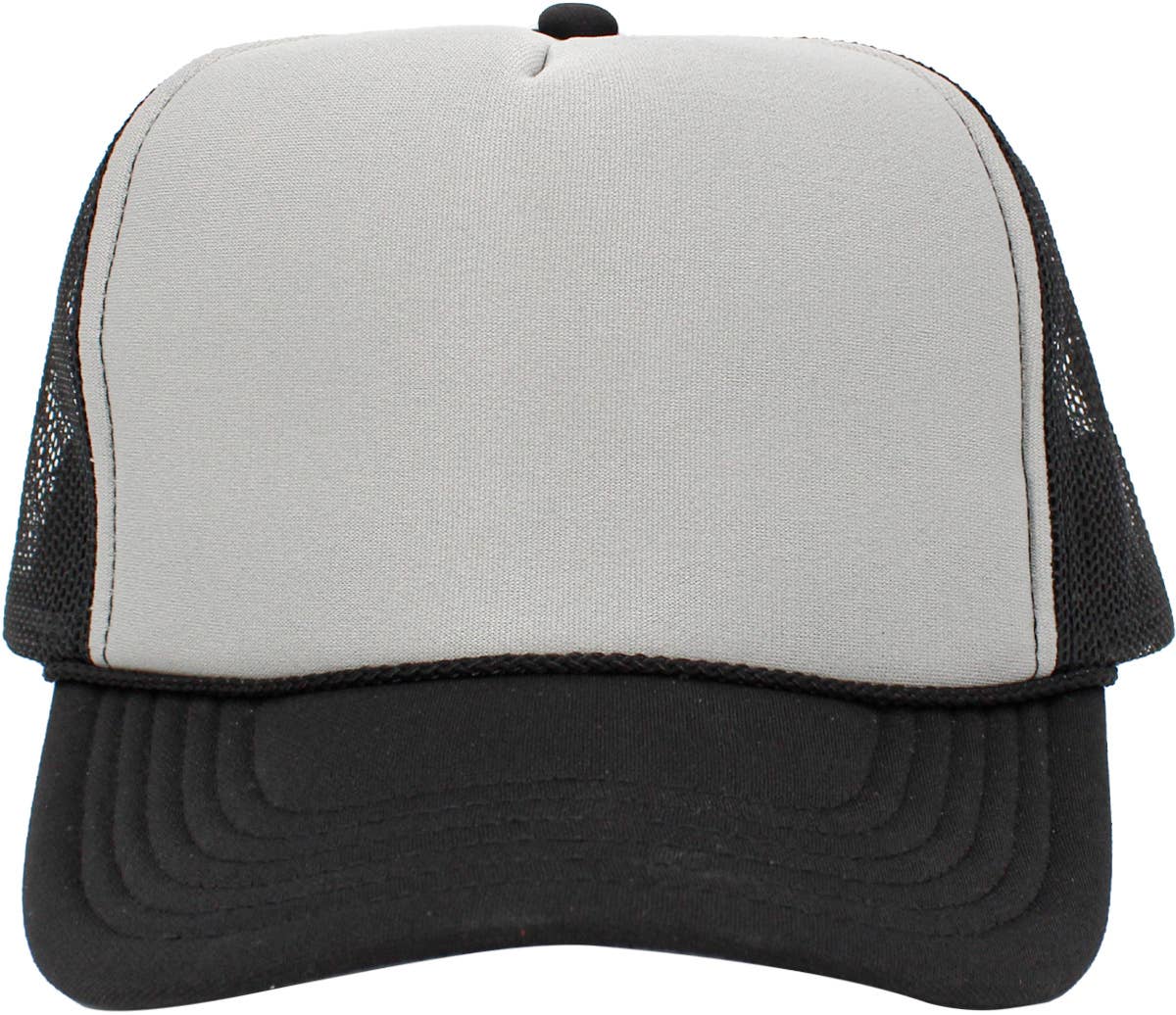 Classic Foam Front Trucker Hat: Black-White