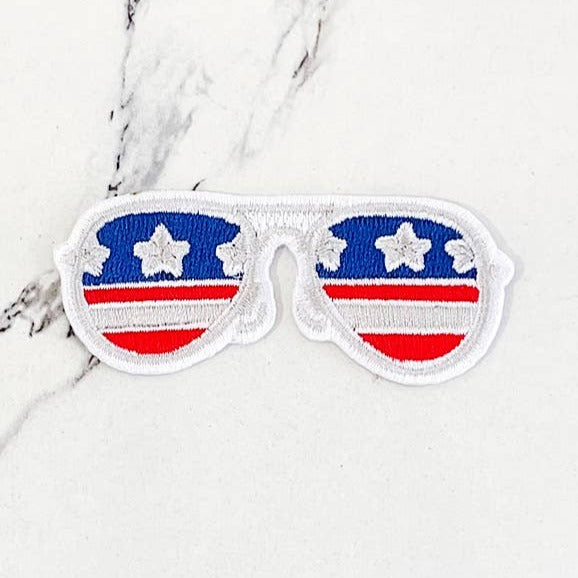 Stars and Stripes Sunglasses Trucker Hat Patch