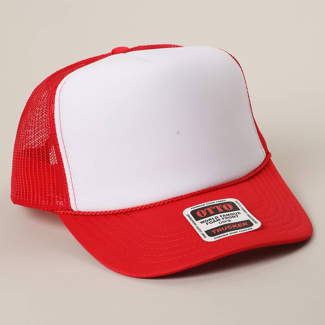 Classic Foam Front Trucker Hat: Brown-Tan