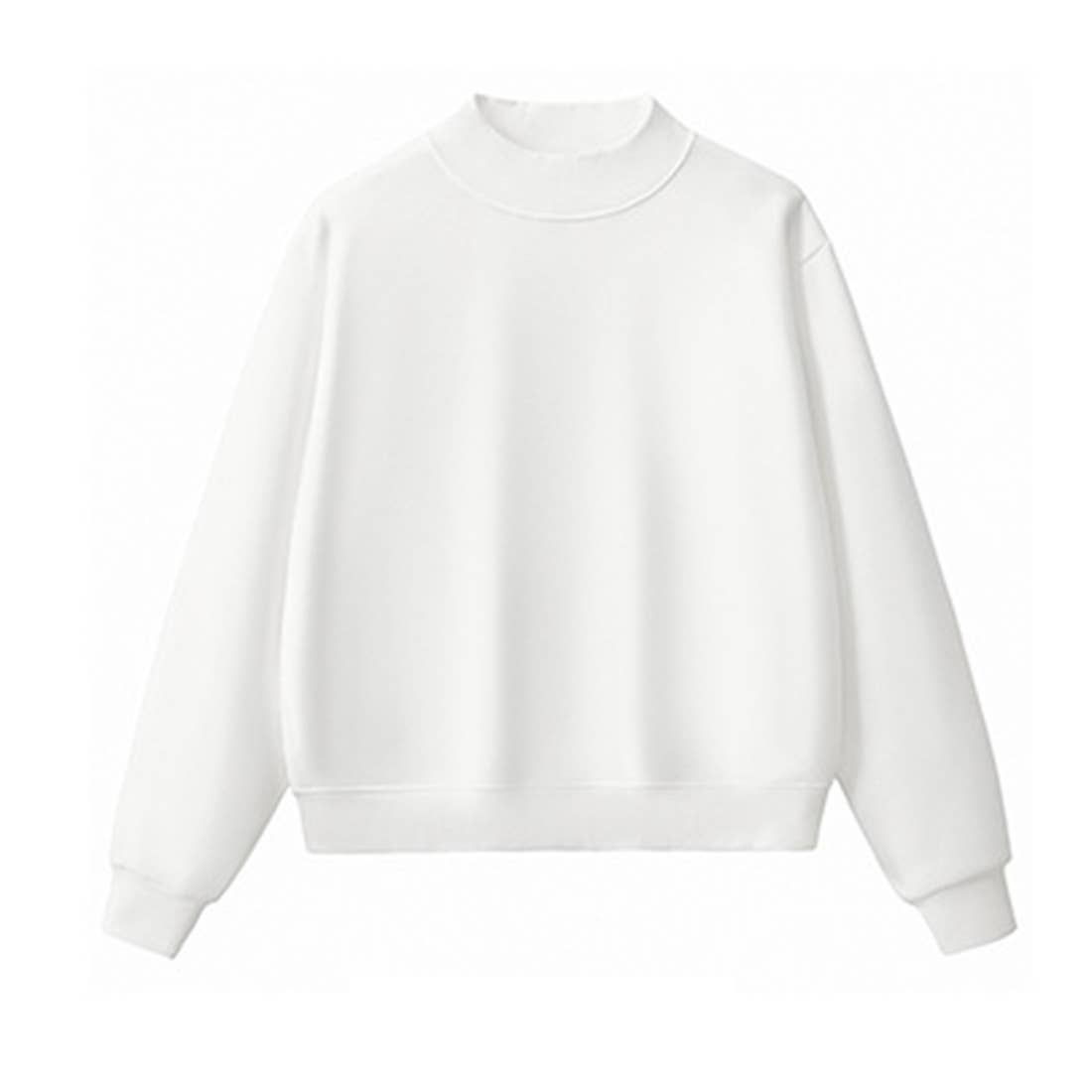 Sodalemon - Unisex Fall Cozy Fleece Mock Neck Sweatshirt: Black / S