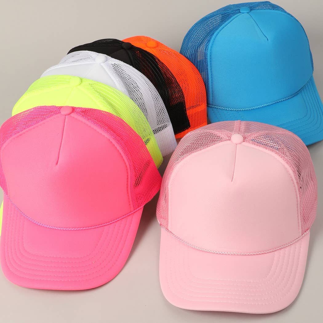 Classic Foam Front Trucker Hat: Neon Blue