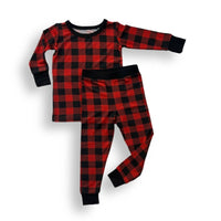 millie + roo - TWO PIECE SET- Red Buffalo Plaid