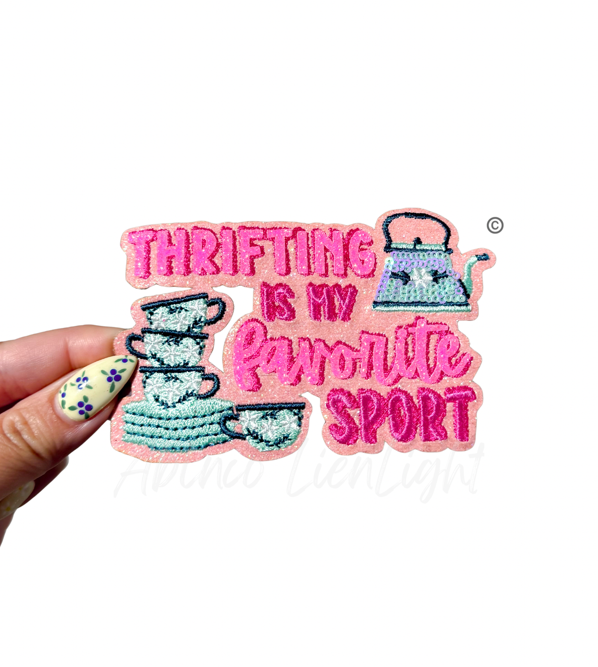 ABLNco - Thrifting Is My Favorite Sport Glitter Patch - Small