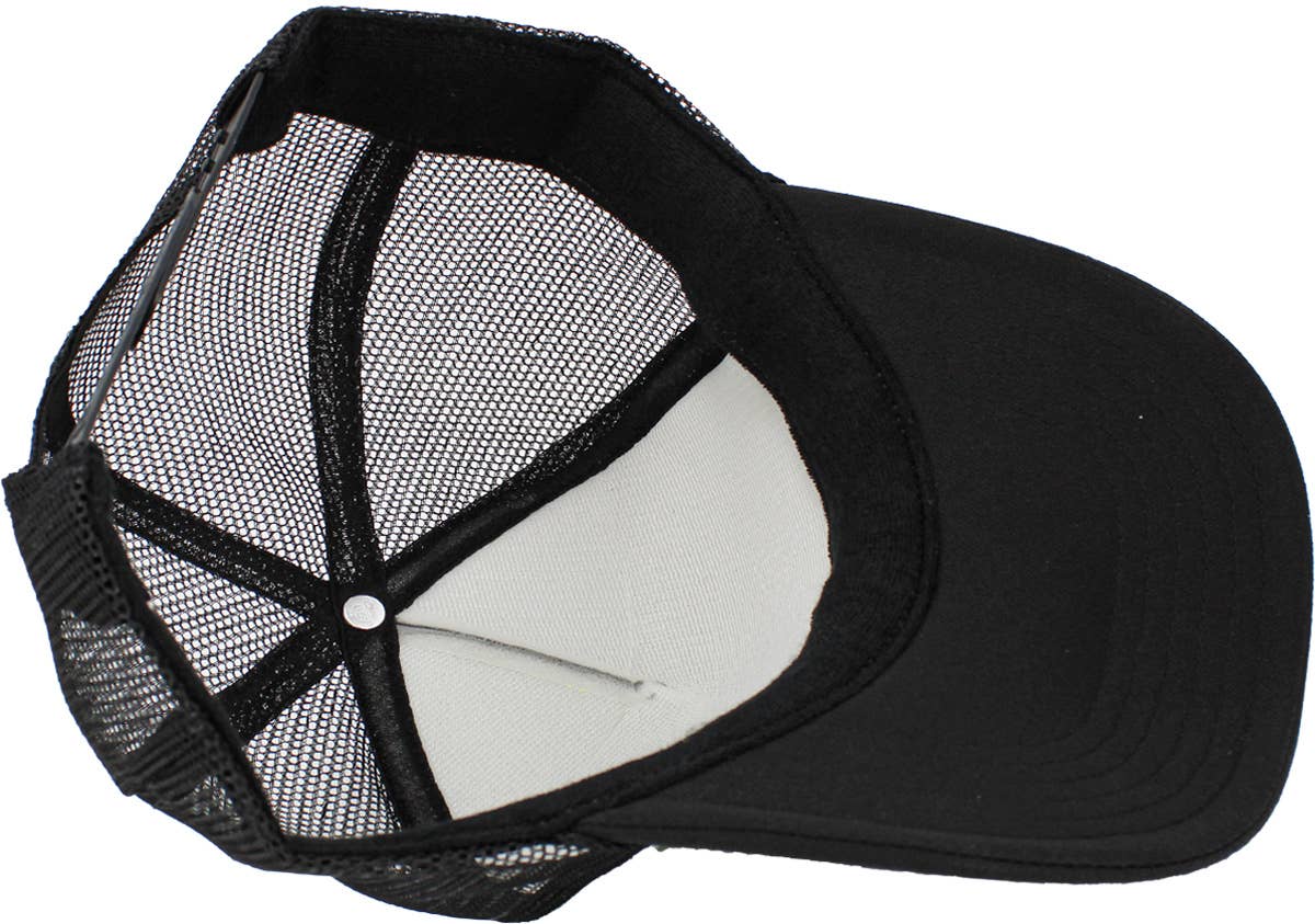 Classic Foam Front Trucker Hat: Black-White