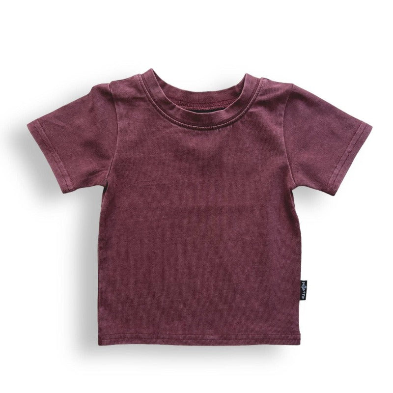 Children's Oxblood Snow Wash Basic Tee