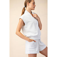 Rae Mode Modal Scuba Luxe V-Neck Sleeveless Top and Shorts Set: Paradise Blue