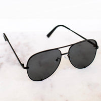 Pretty Simple Alexa Aviator Frame Sunglasses - Black