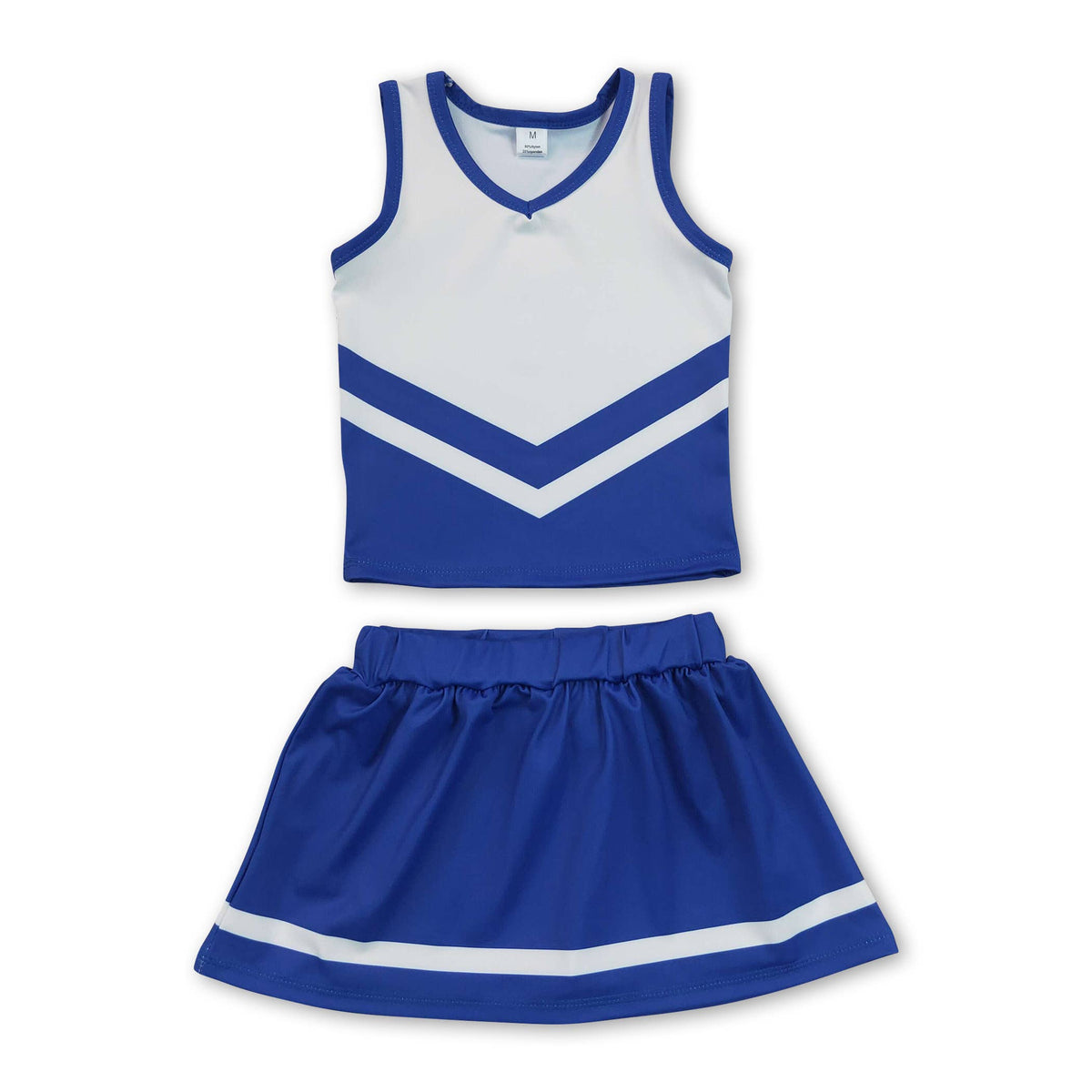 Yawoo Garments - Sleeveless white maroon top skirt girls team cheer active set: Red white / 6-7T