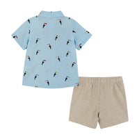 Andy & Evan Boys Toucan Button-down & Shorts Set