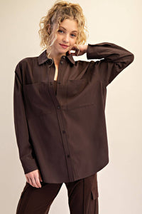 Rae Mode White Crinkle Woven Oversized Shirt