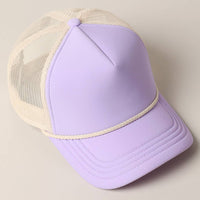 Classic Foam Front Trucker Hat: Lavender-Cream