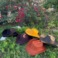 Queens INC - Cowboy hat in 100% Australian wool.: Mocha / ONE SIZE