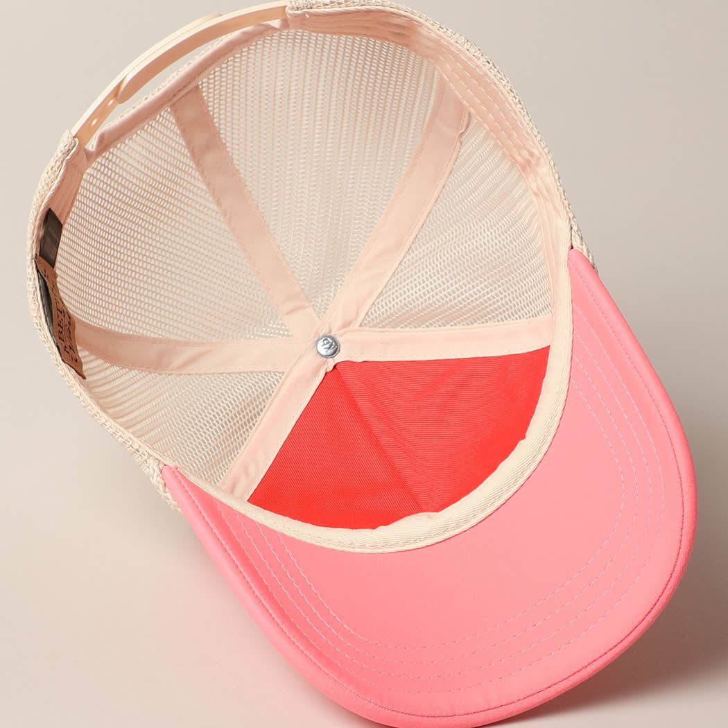 Classic Foam Front Trucker Hat: Lavender-Cream