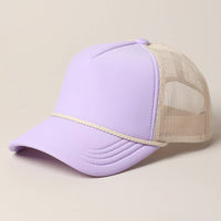 Classic Foam Front Trucker Hat: Lavender-Cream