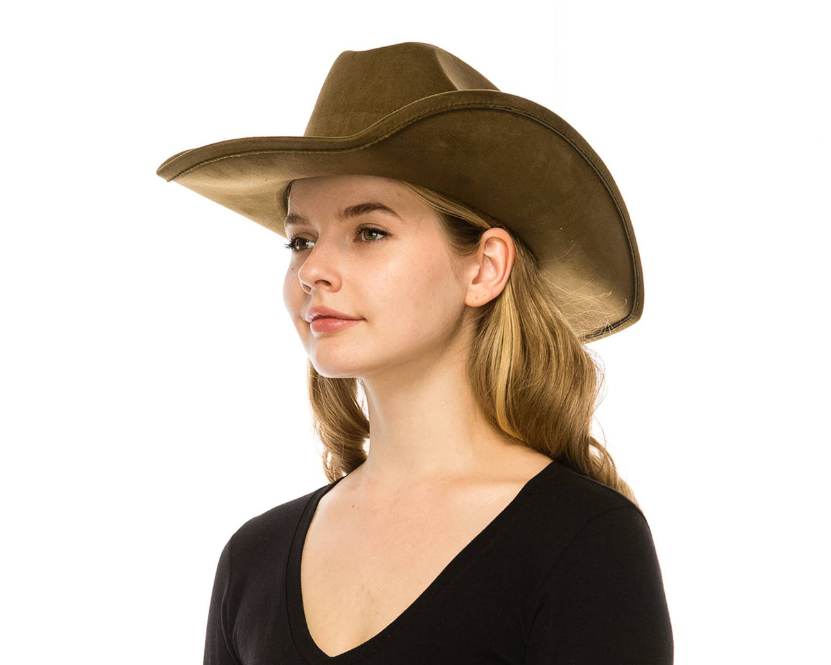 DNMC - Cattleman Cowboy-Cowgirl Hat - Vegan Suede - 12+ Colors!: Teal