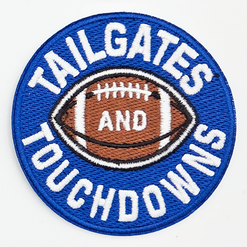 Trendy Transfers - Tailgates And Touchdowns Embroidered HAT/POCKET Patch: Black/White