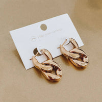 Pretty Simple Urban Edge Gold Chain Link Earrings - WATERPROOF