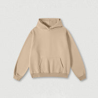 Sodalemon - Heavyweight washed velvet hooded sweatshirt: Brown / XL