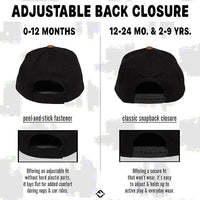 Funky Junque - Flat Brim Trucker Hat - Black/Faux Leather Brim: Kids (2-9 Years)