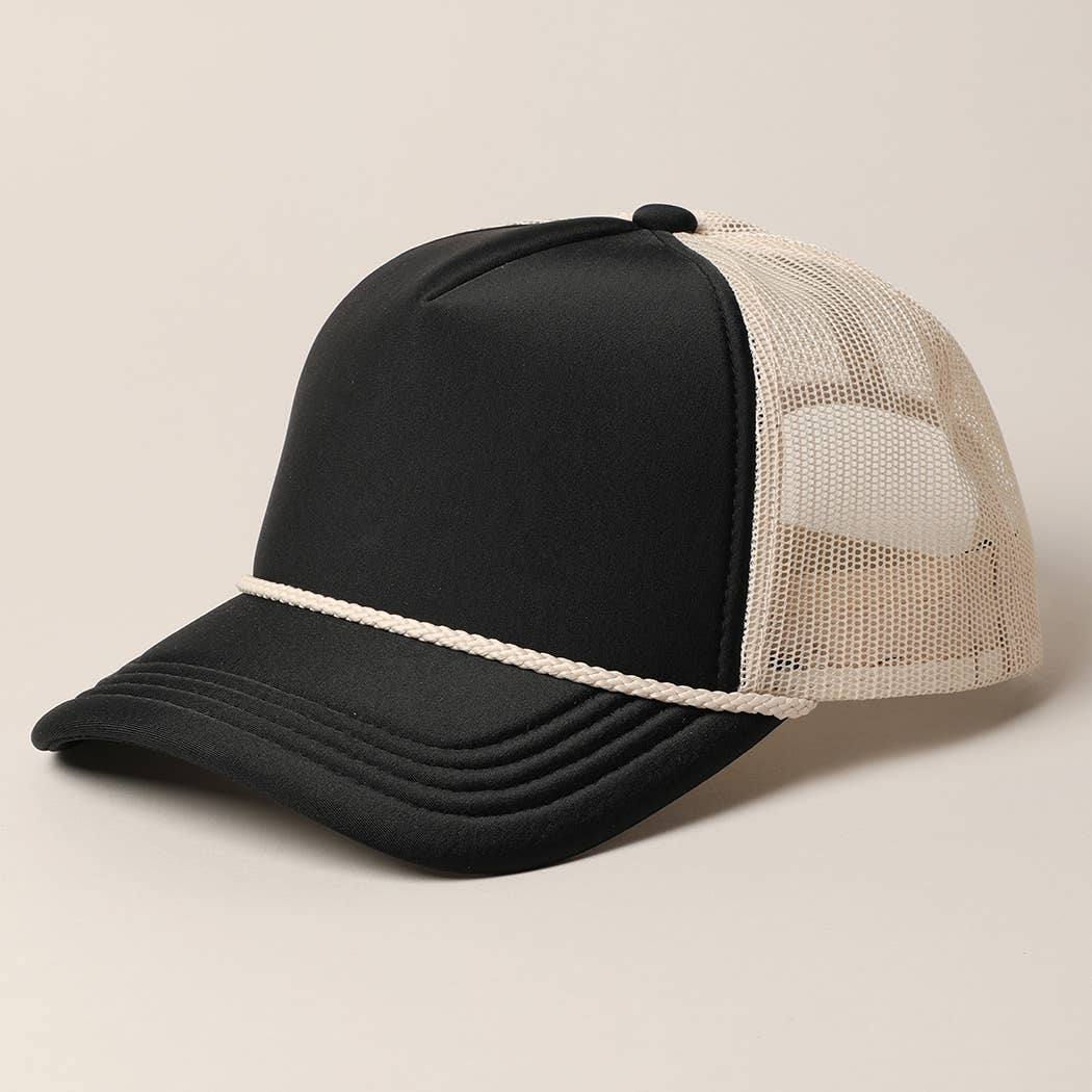 Classic Foam Front Trucker Hat: Lavender-Cream