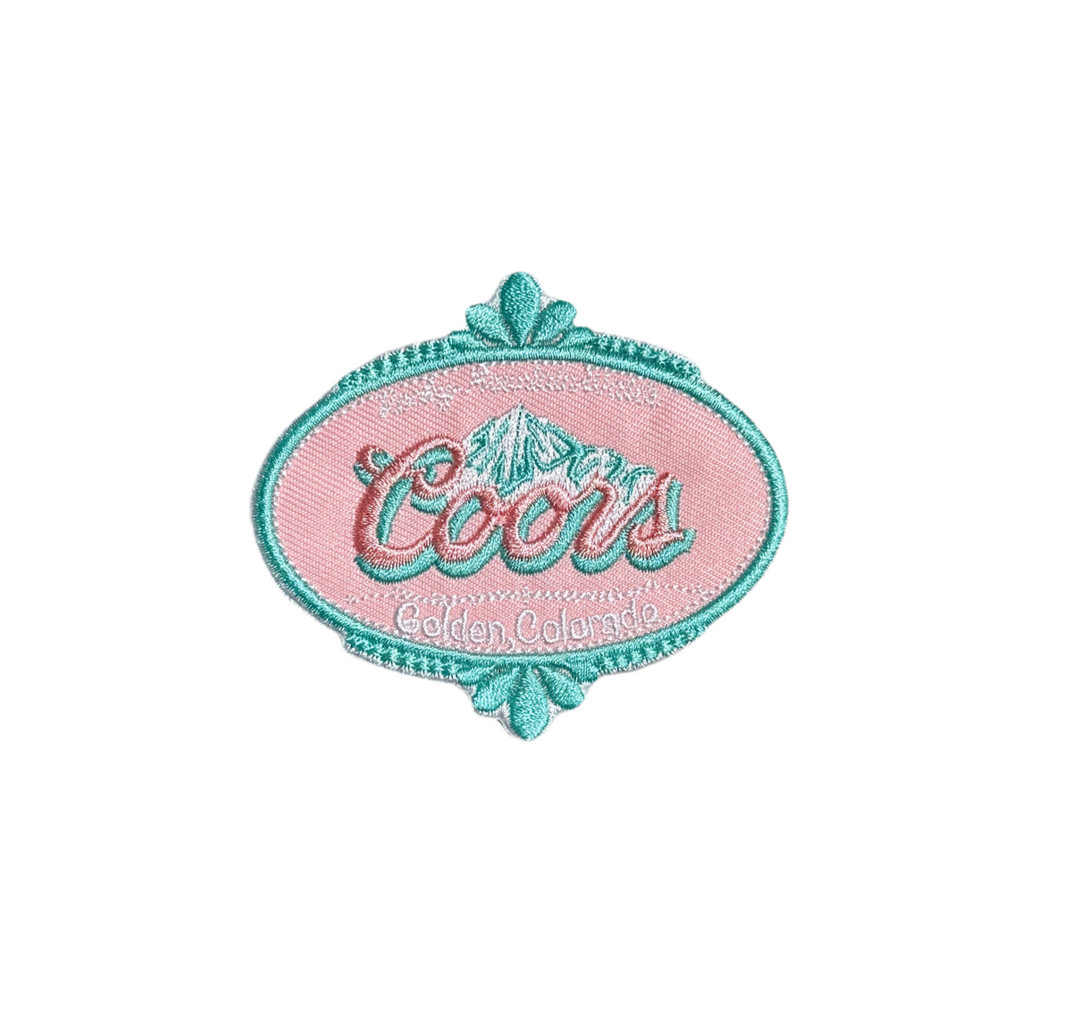 Coors Pink and Teal Oval Patch