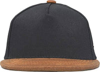 Funky Junque - Flat Brim Trucker Hat - Black/Faux Leather Brim: Kids (2-9 Years)