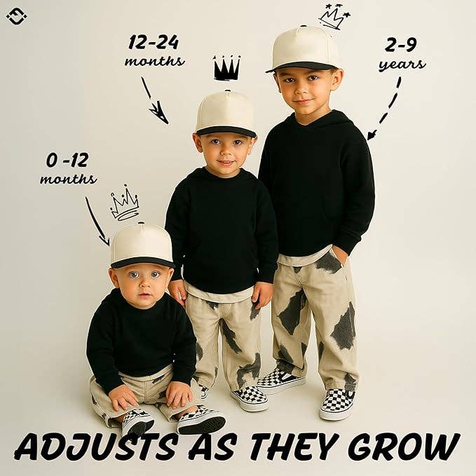 Funky Junque - Kids/Baby Two Tone Vintage Cap - Black/Beige: Kids (2-9 Years)
