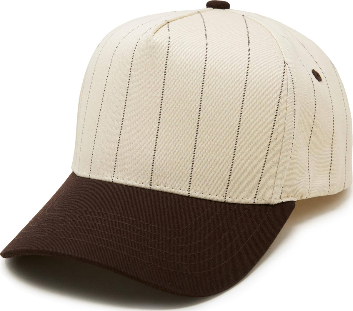 Funky Junque - Two Tone Vintage Snapback Hat - Pinstripe - Brown/Beige