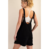 Rae Mode Cotton Twill Roll-Up Overall Short Romper: Dusty Sage
