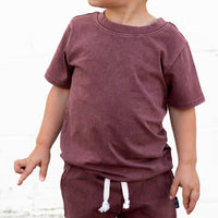 Children's Oxblood Snow Wash Basic Tee