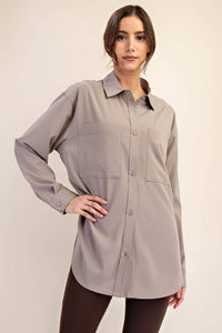 Rae Mode White Crinkle Woven Oversized Shirt