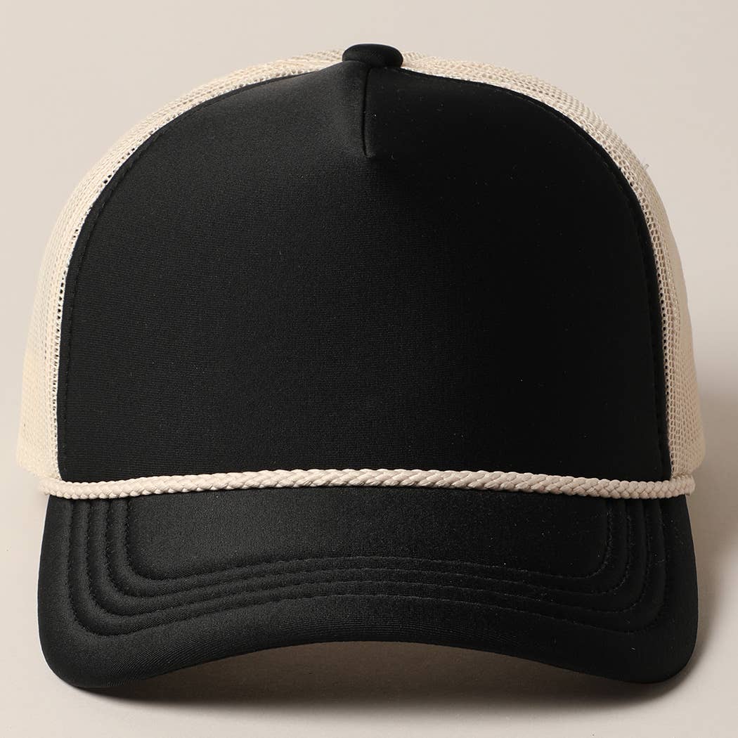 Classic Foam Front Trucker Hat: Lavender-Cream