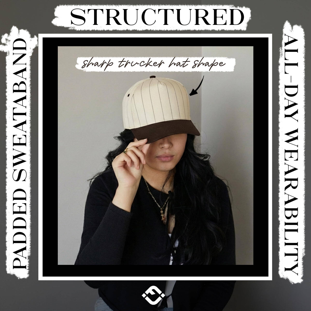 Funky Junque - Two Tone Vintage Snapback Hat - Pinstripe - Brown/Beige