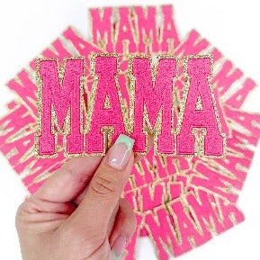 MAMA Pink Iron On Patch