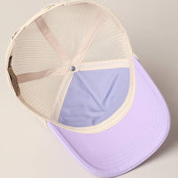 Classic Foam Front Trucker Hat: Lavender-Cream