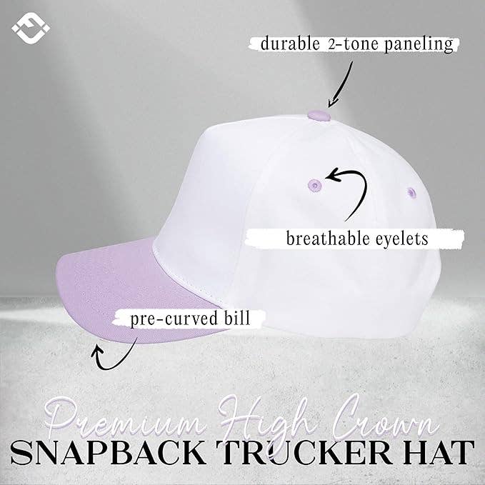 Funky Junque - Two Tone Vintage Snapback Hat - Lavender/White
