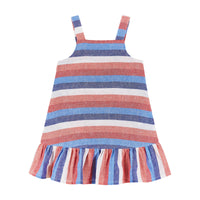 Andy & Evan Girls Toddler Americana Striped Chambray Dress